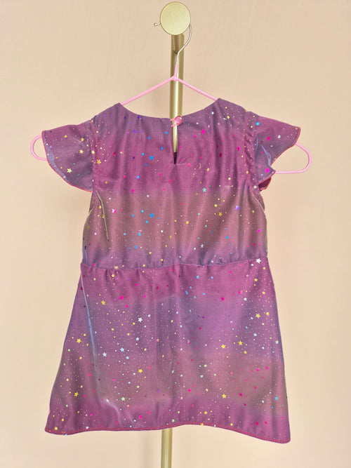 Handmade Purple Star Tulle Girls’ Dress – Size 1–2 Years