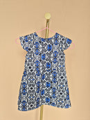 Handmade Blue, Black & White Flutter-Sleeve Dress Size 1-2 years