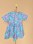 Handmade Lilac & Aqua Floral Peter Pan Collar Dress Size 1 -2 Years