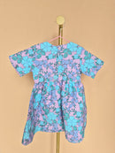 Handmade Lilac & Aqua Floral Peter Pan Collar Dress Size 1 -2 Years