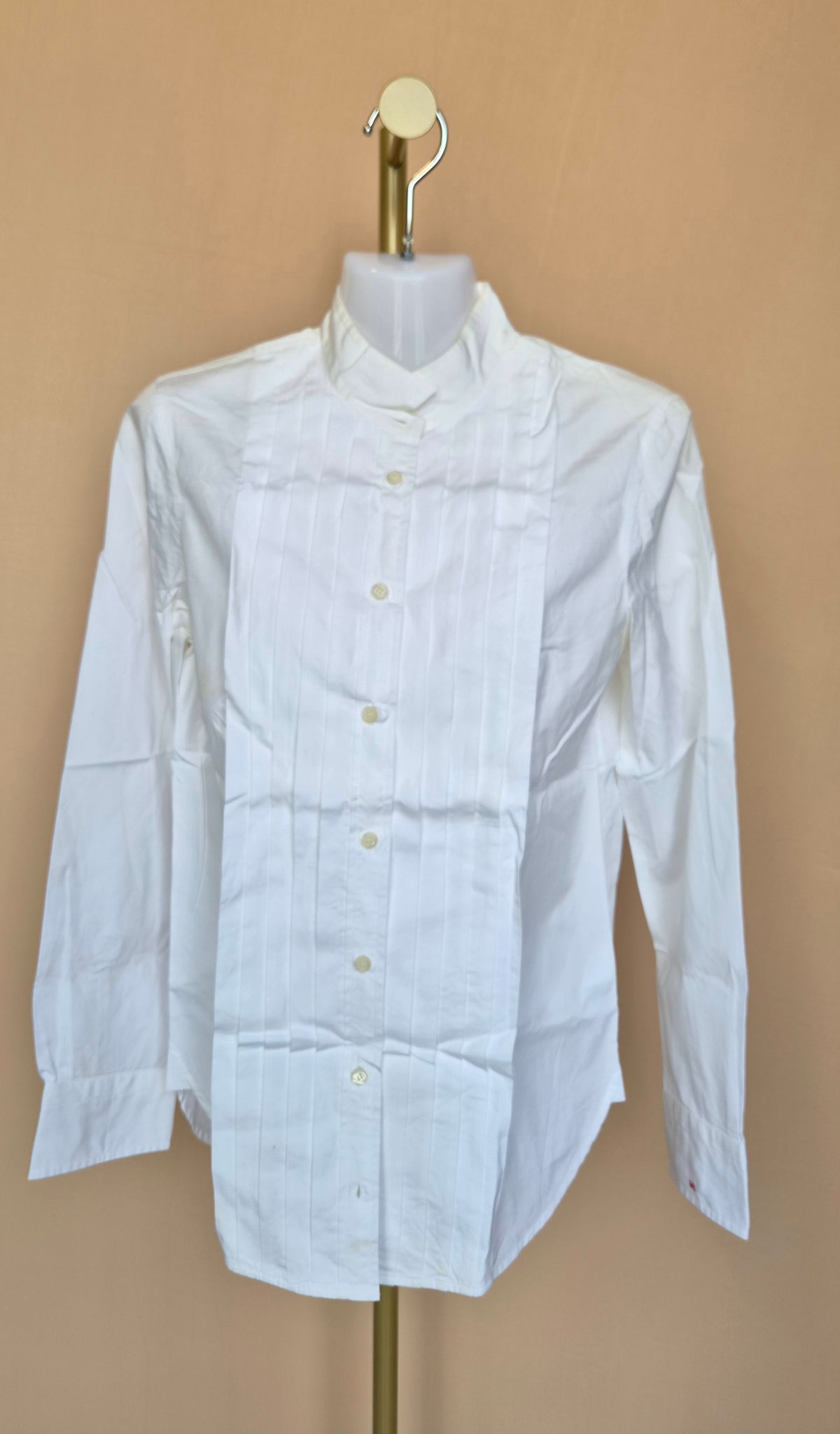 J.Crew x Thomas Mason Pleated White Shirt – Size 2