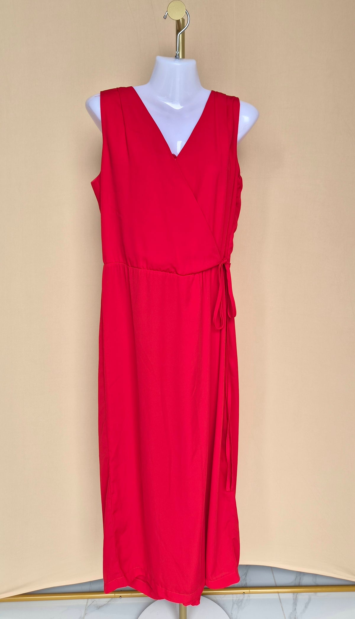 Dressing Paula Red Wrap Midi Dress – Size XL