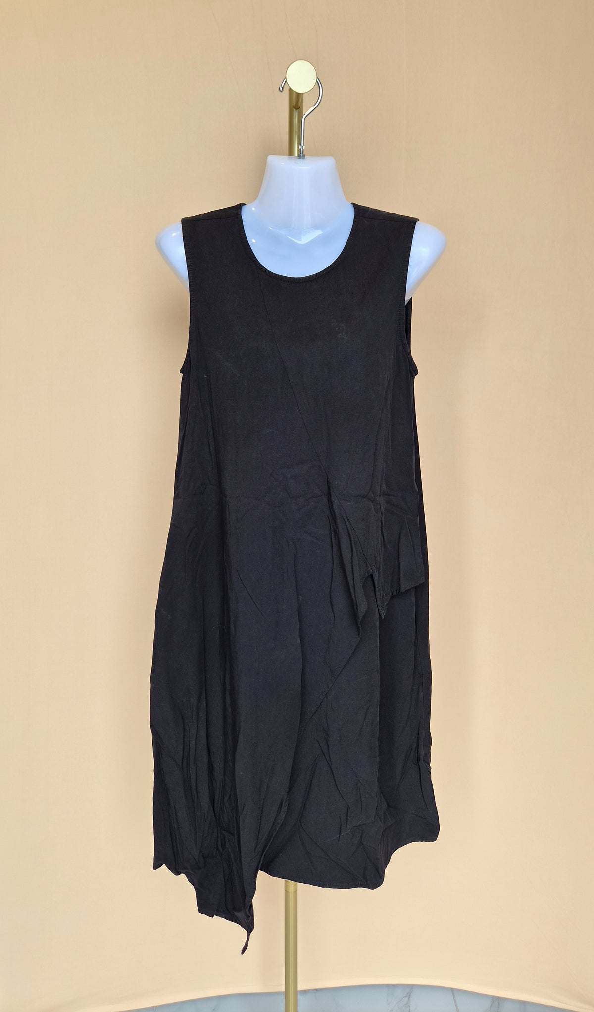 IORA Black Asymmetric Midi Dress – Size M