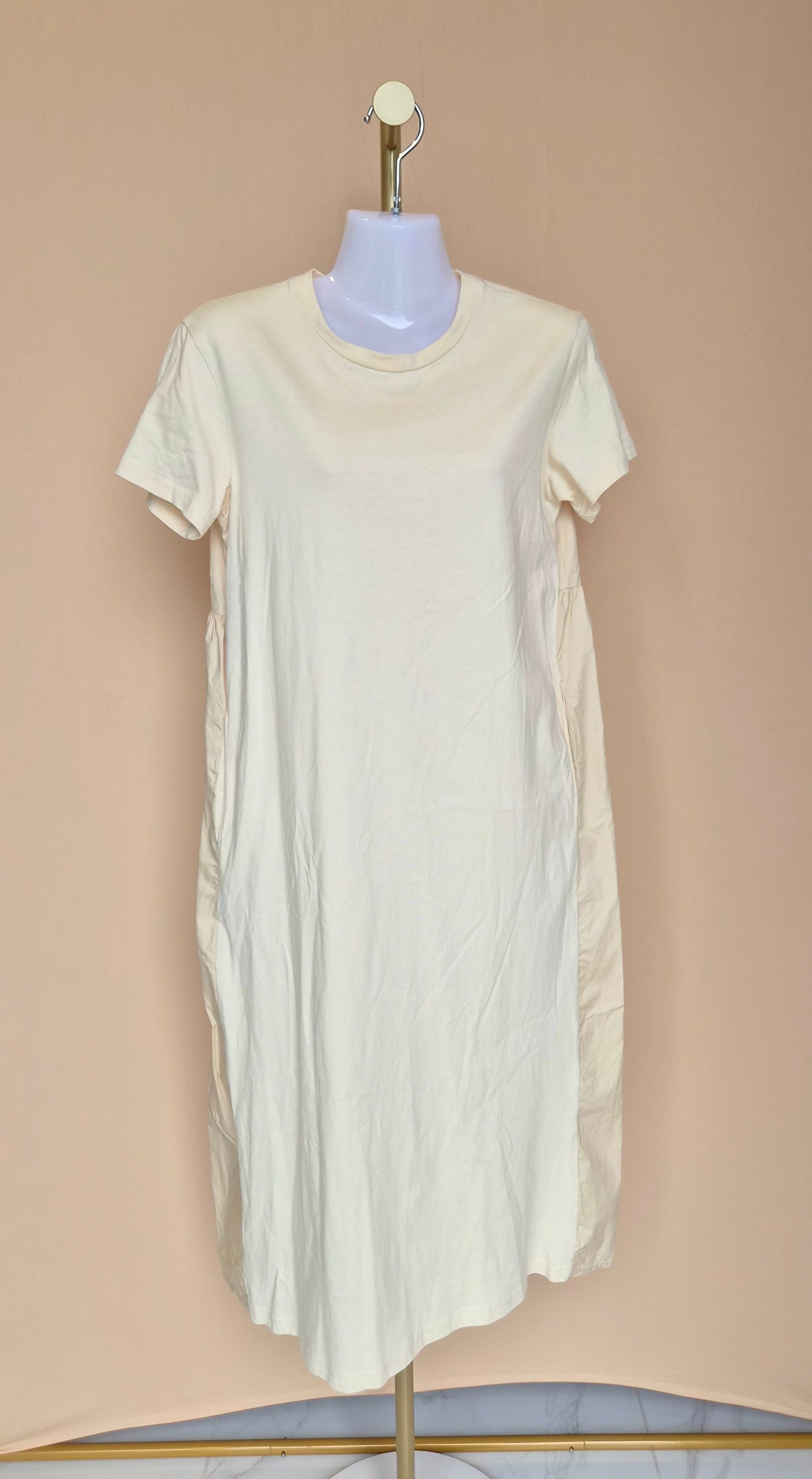 LALU Cream T-Shirt Midi Dress – Size M