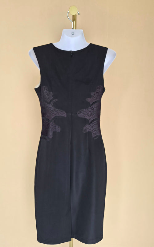 Doublewoot Black and Nude Lace-Detail Pencil Dress – Size L