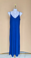 Monki Cobalt Blue Shimmer Ribbed Maxi Dress – Size S