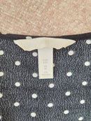 H&M Black and White Polka-Dot Peplum Blouse – Petite XS / UK 4P