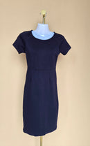 Navy Blue Short-Sleeve Pencil Dress – Estimate Size XS
