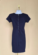 Navy Blue Short-Sleeve Pencil Dress – Estimate Size XS