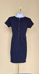 Navy Blue Short-Sleeve Pencil Dress – Estimate Size XS