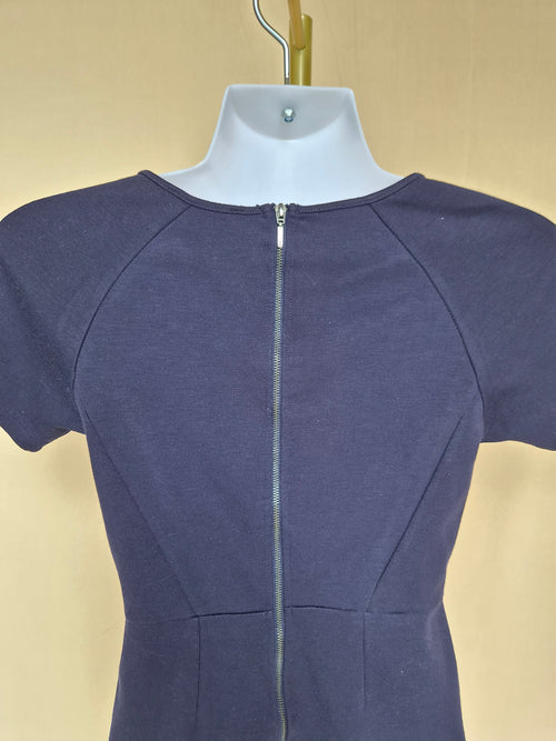 Navy Blue Short-Sleeve Pencil Dress – Estimate Size XS