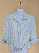 H&M Striped Linen Tie-Front Shirt – Size S