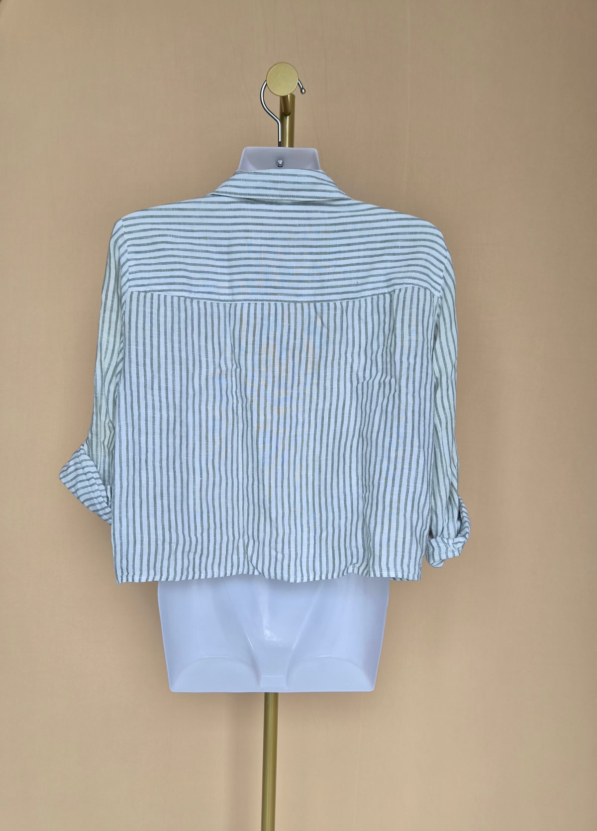 H&M Striped Linen Tie-Front Shirt – Size S