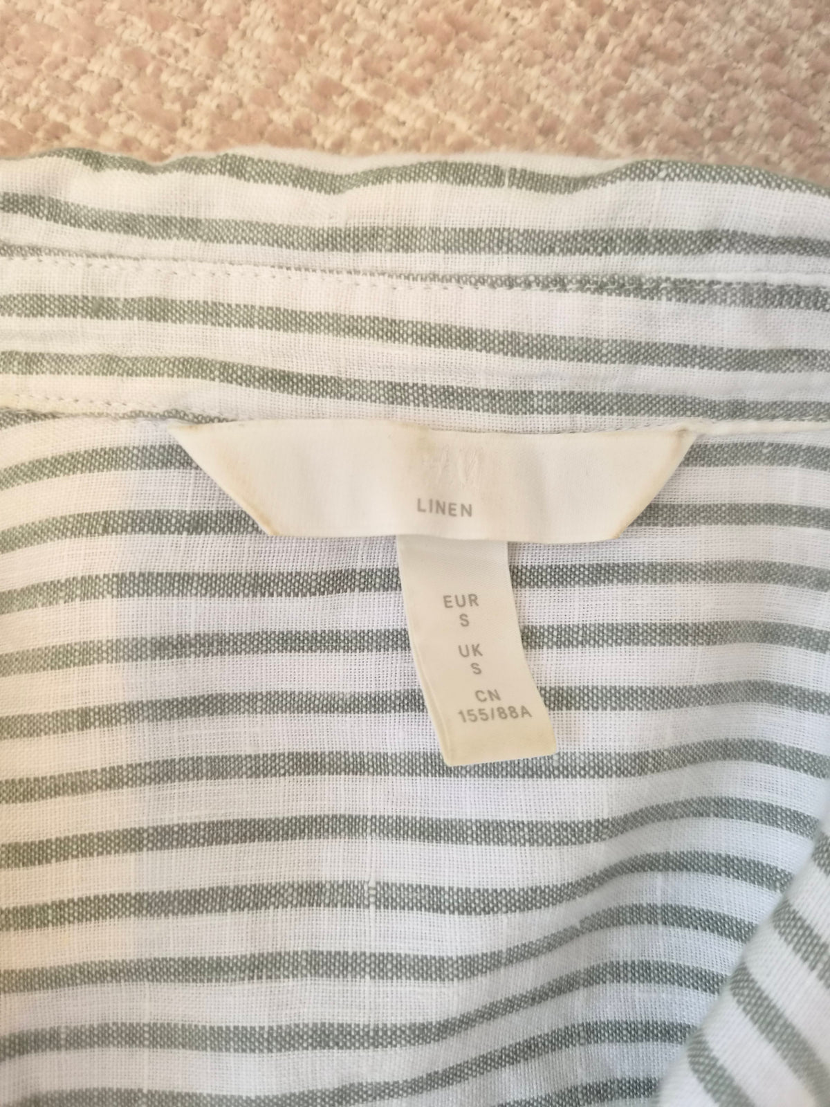 H&M Striped Linen Tie-Front Shirt – Size S