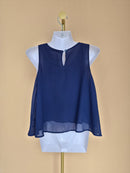 Zara Basic Embroidered Navy Top – Size S