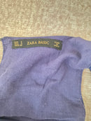 Zara Basic Embroidered Navy Top – Size S