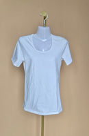 Falke White Scoop-Neck T-Shirt Size S