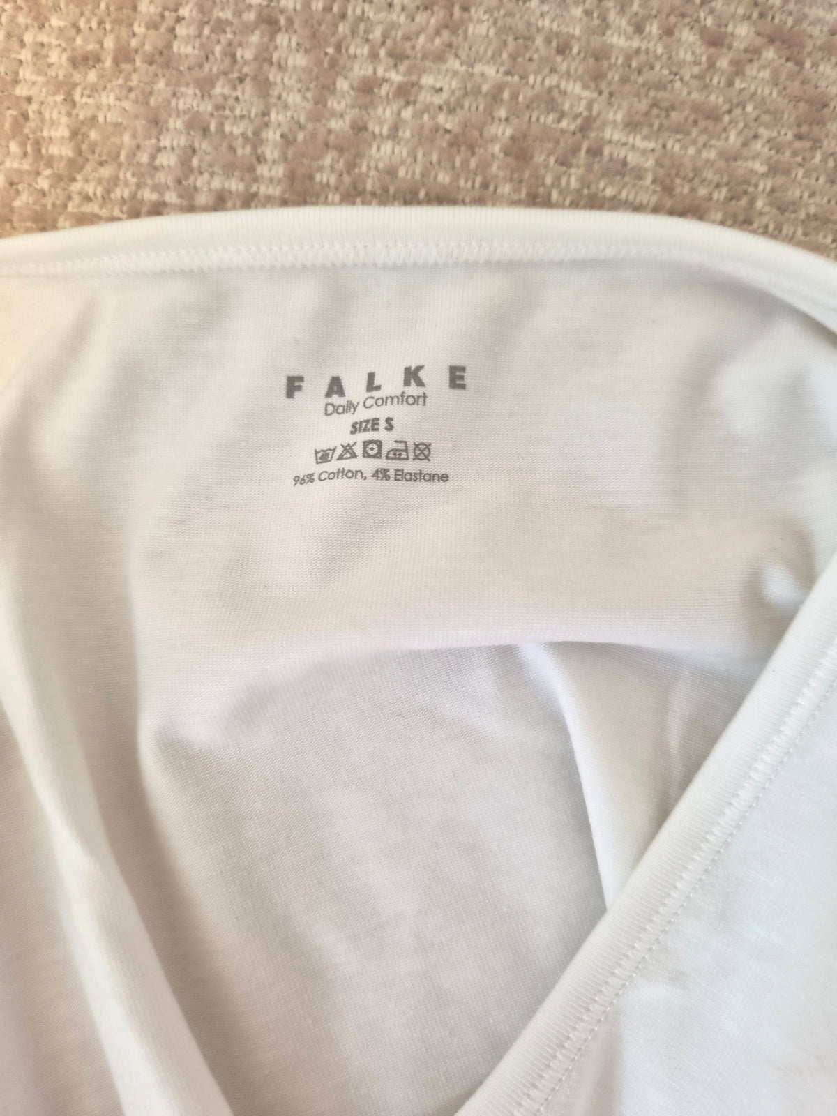 Falke White Scoop-Neck T-Shirt Size S
