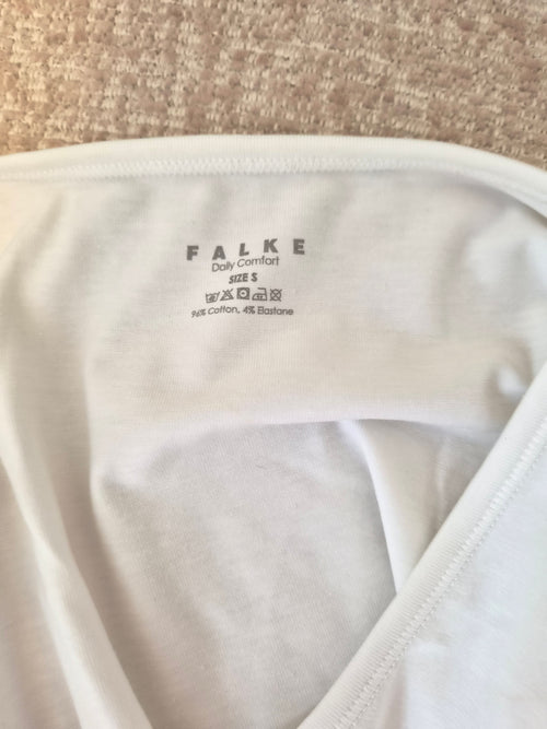 Falke White Scoop-Neck T-Shirt Size S