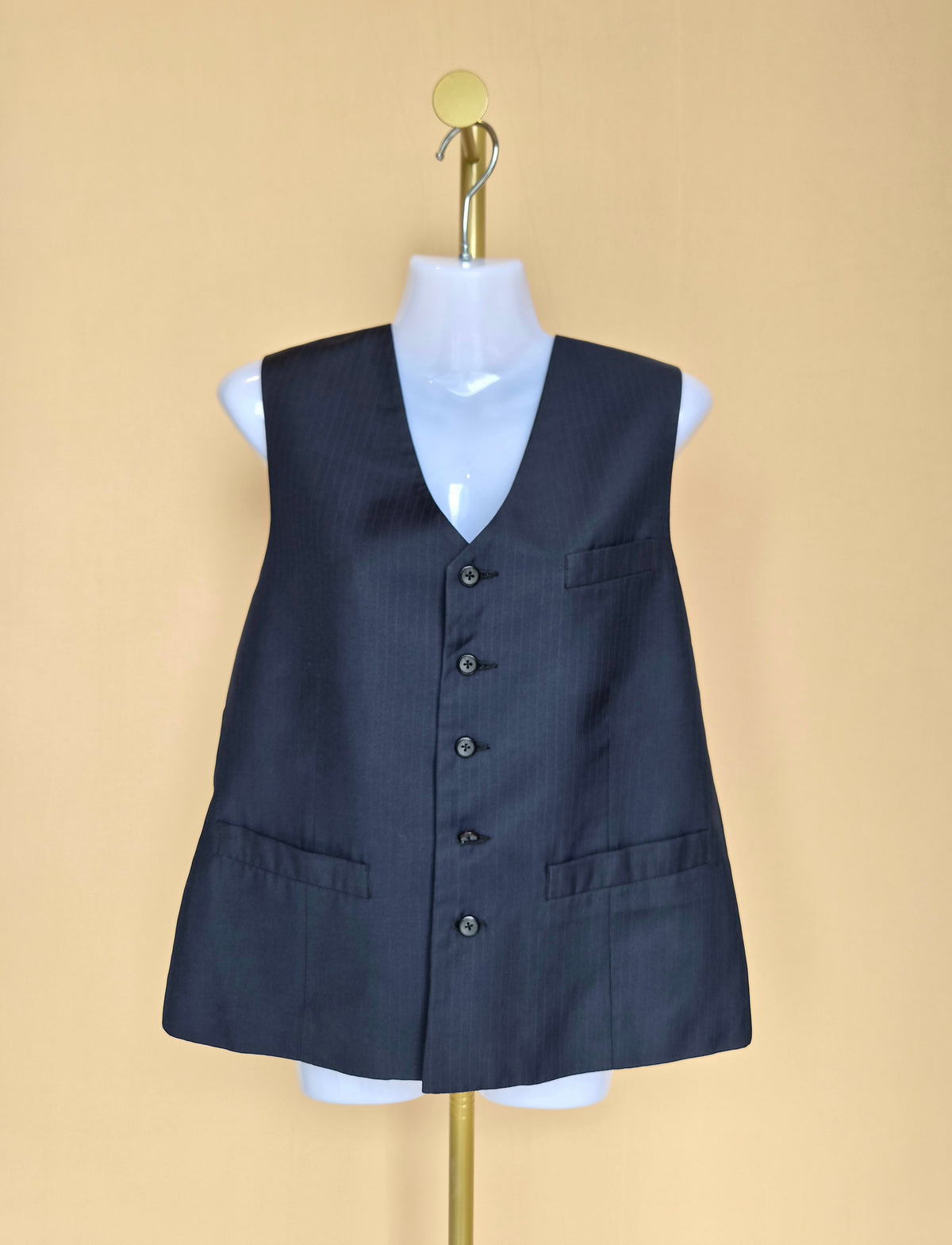 H&M Men’s Navy Pinstripe Tailored Waistcoat – Size XXL