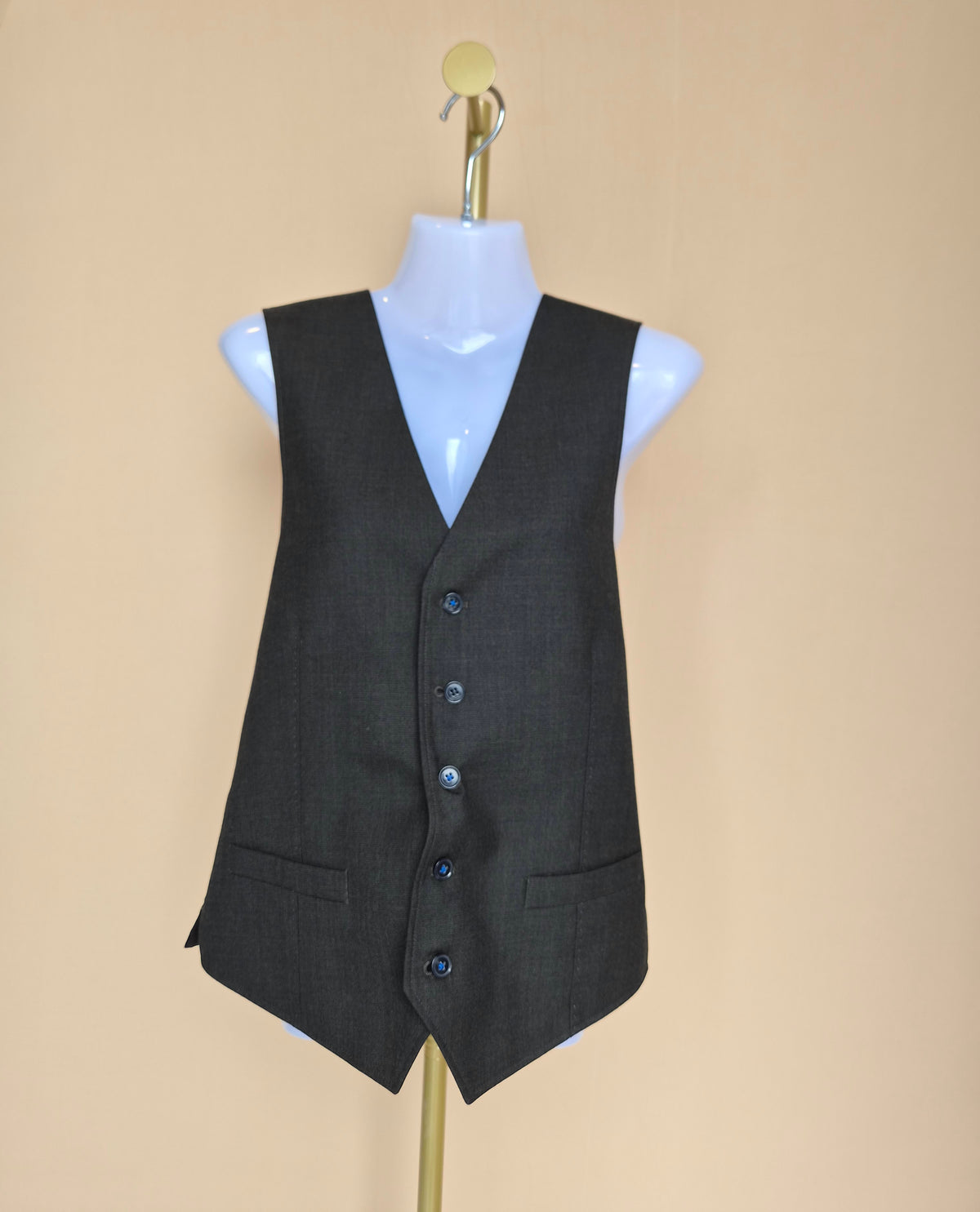 River Island Men’s Charcoal Grey Tailored Waistcoat – Size L