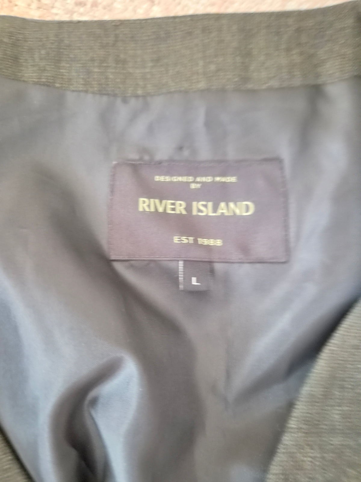 River Island Men’s Charcoal Grey Tailored Waistcoat – Size L