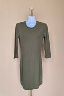 Lefties Olive Ribbed Bodycon Dress – Size M