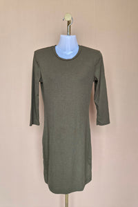 Lefties Olive Ribbed Bodycon Dress – Size M