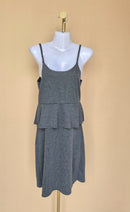 Grey Ribbed Peplum Cami Dress – Est Size M