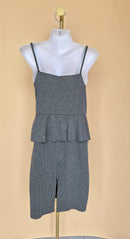 Grey Ribbed Peplum Cami Dress – Est Size M