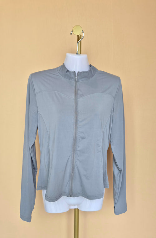 Grey Lightweight Zip-Up Active Jacket