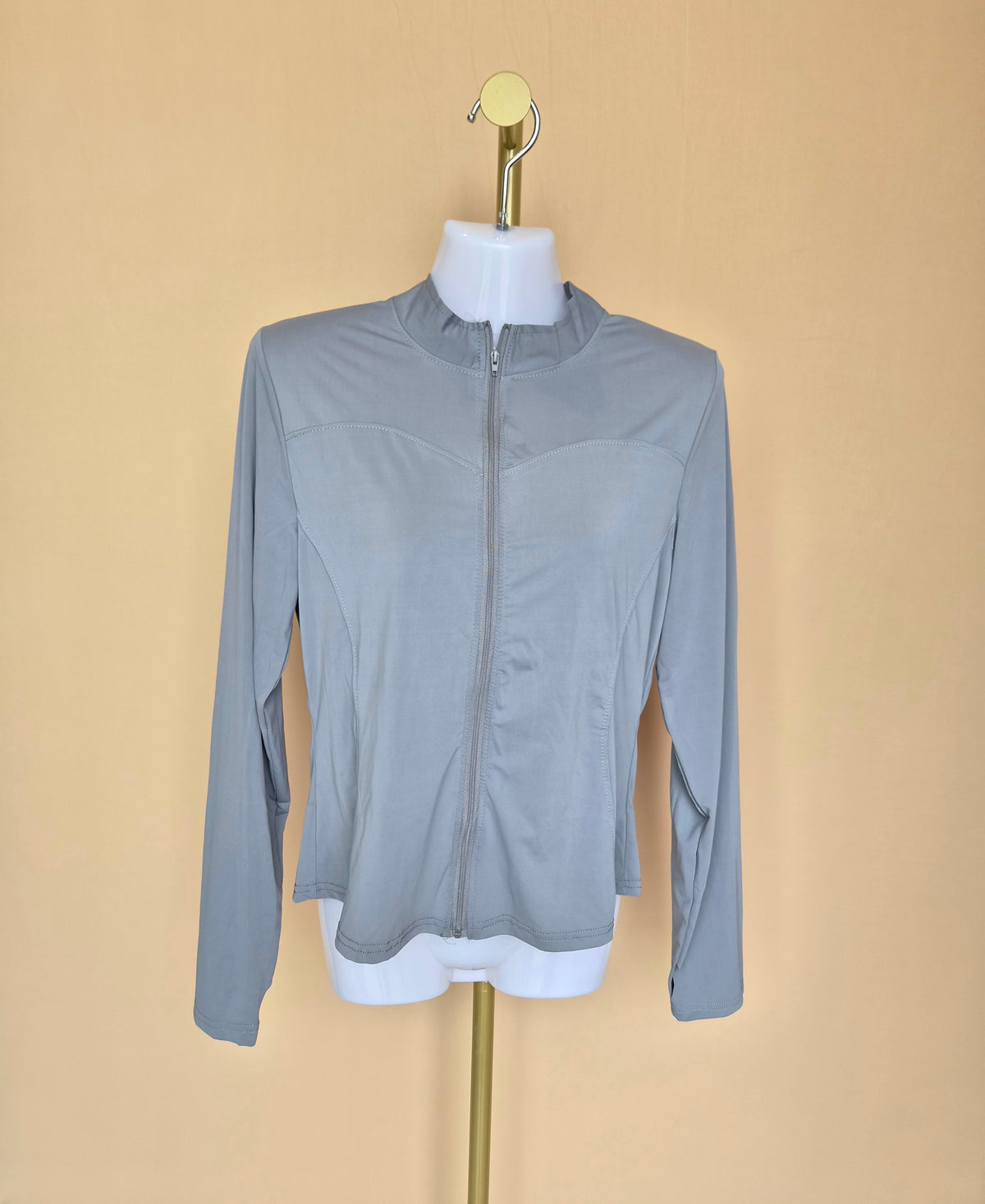 Grey Lightweight Zip-Up Active Jacket