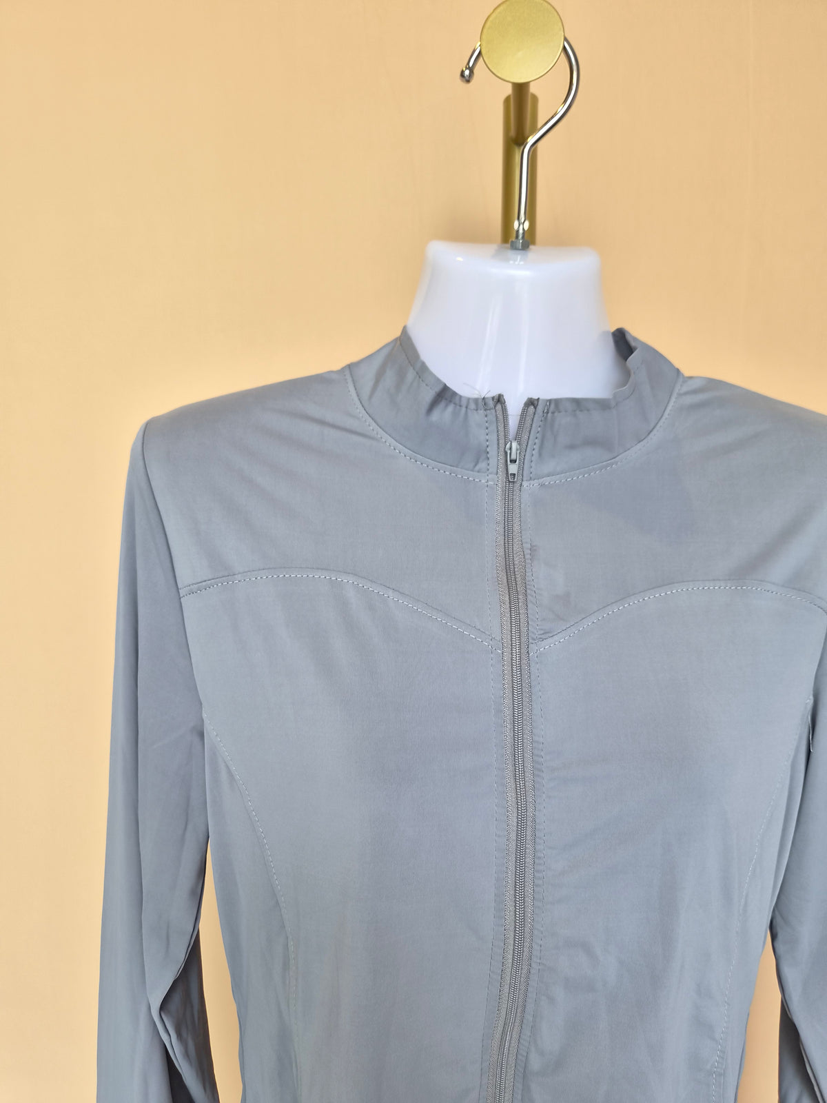 Grey Lightweight Zip-Up Active Jacket