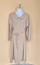 ID Store Beige Collared Midi Dress