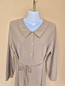 ID Store Beige Collared Midi Dress