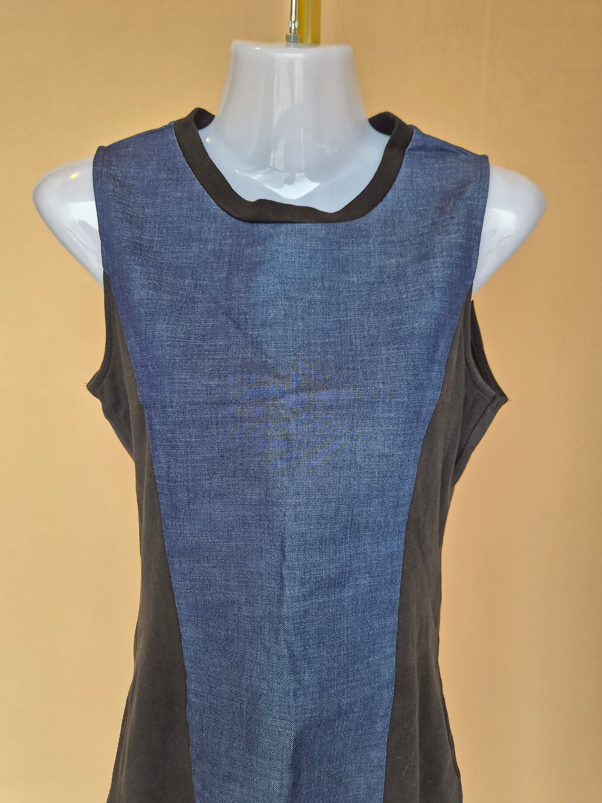 FAVE by SHINE Denim-Panel Sleeveless Dress – Size M