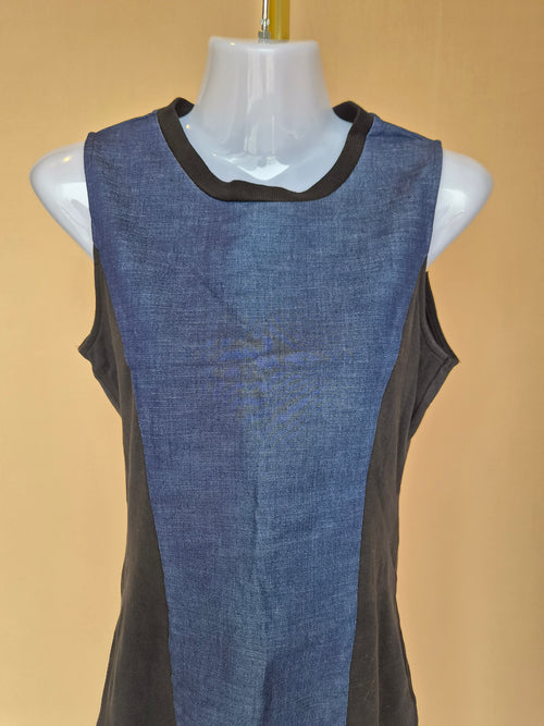 FAVE by SHINE Denim-Panel Sleeveless Dress – Size M
