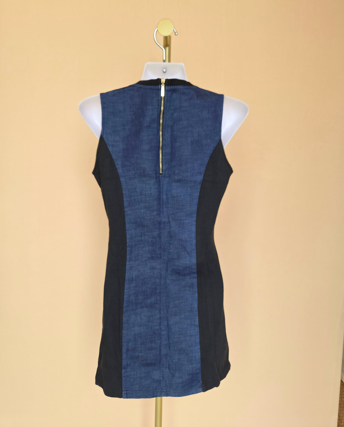 FAVE by SHINE Denim-Panel Sleeveless Dress – Size M