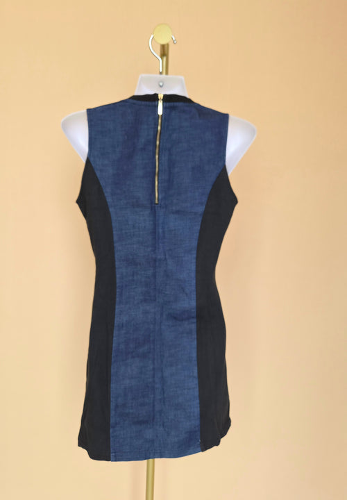FAVE by SHINE Denim-Panel Sleeveless Dress – Size M