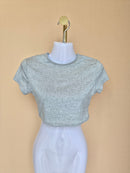 SHEIN Grey Marled Crop Top – Size S
