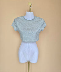 SHEIN Grey Marled Crop Top – Size S