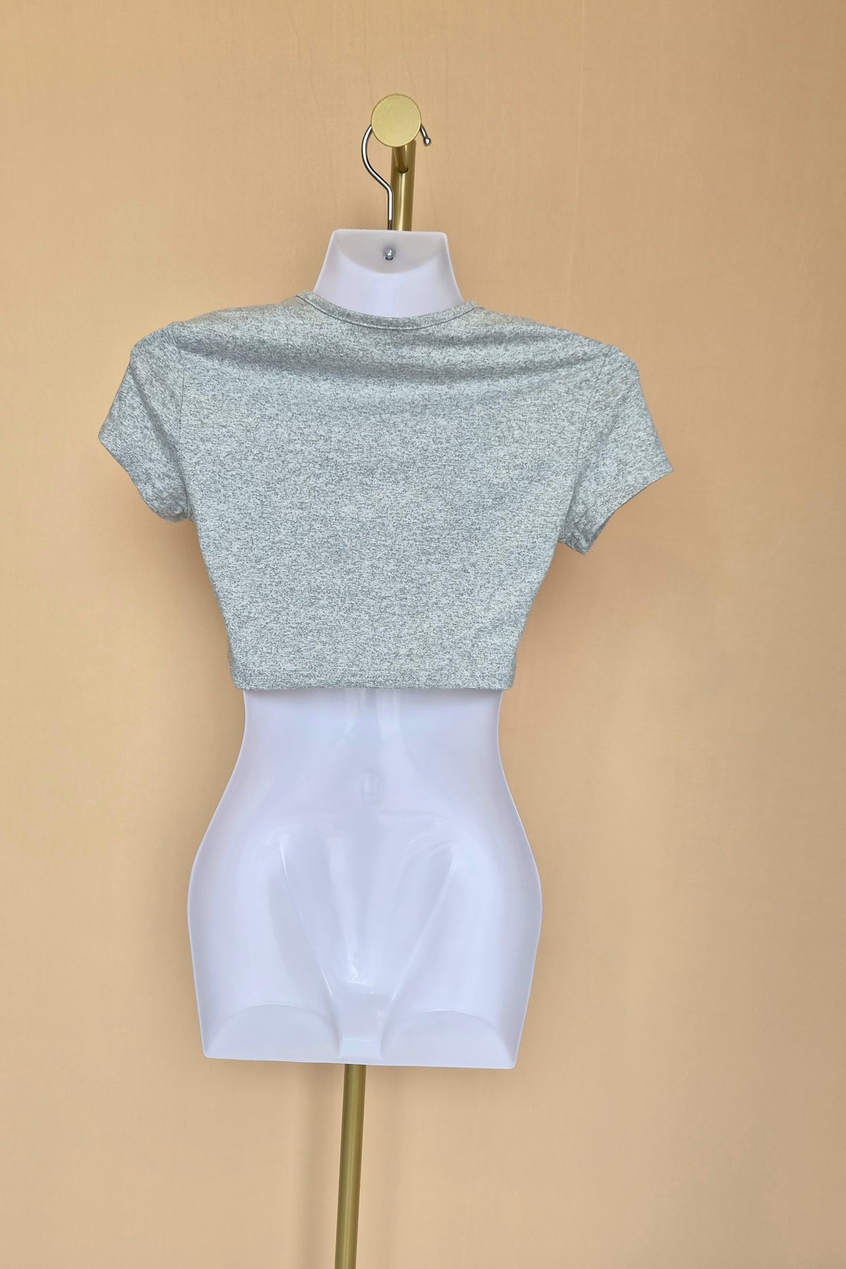 SHEIN Grey Marled Crop Top – Size S