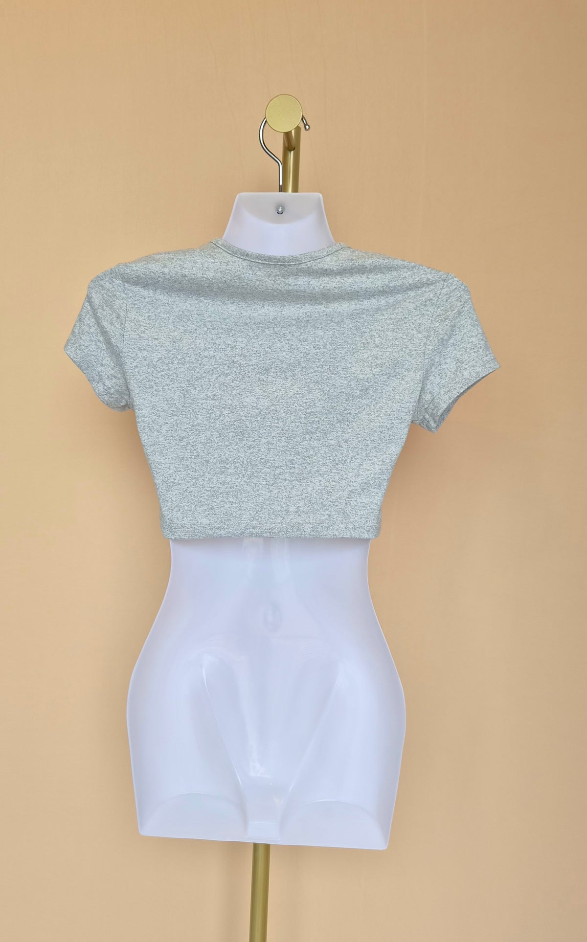 SHEIN Grey Marled Crop Top – Size S