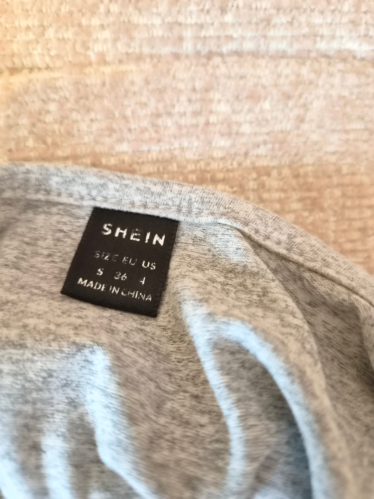 SHEIN Grey Marled Crop Top – Size S