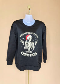 SHEIN Black Christmas Skeleton Sweatshirt – Size M