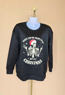 SHEIN Black Christmas Skeleton Sweatshirt – Size M