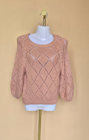 Dusty Pink Open-Knit Sweater