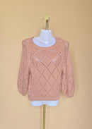 Dusty Pink Open-Knit Sweater