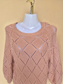 Dusty Pink Open-Knit Sweater