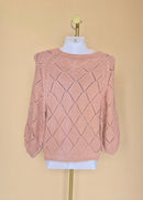 Dusty Pink Open-Knit Sweater